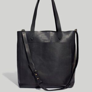 Madewell The Medium Transport Leather Tote Bag True Black NWOT DISCONTINUED